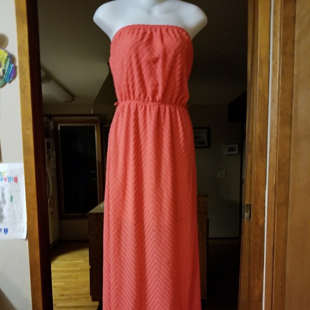 Salmon Colored Papaya Maxi Dress